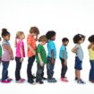 Group of kids standing in a line